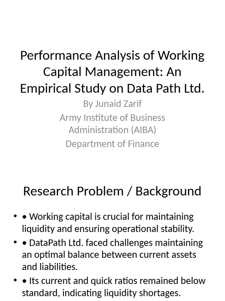 Working Capital Management Analysis at DataPath | PDF | Working Capital ...