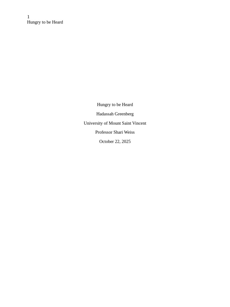 Hungry to be Heard | PDF | Eating Disorder | Anorexia Nervosa