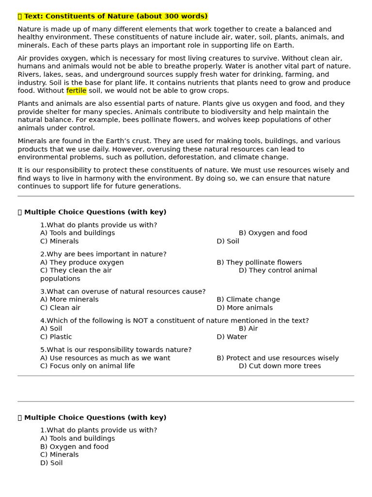 Constituents of Nature Explained | PDF | Weather | Natural Sciences
