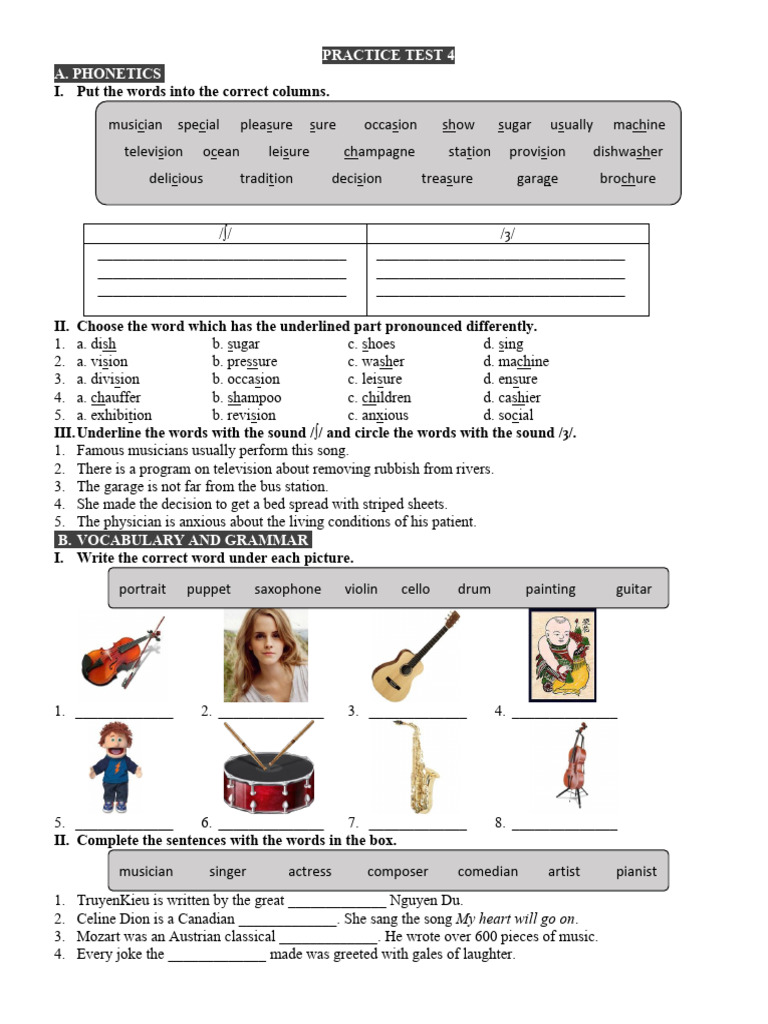Phonetics and Grammar Practice Test | PDF | Graffiti