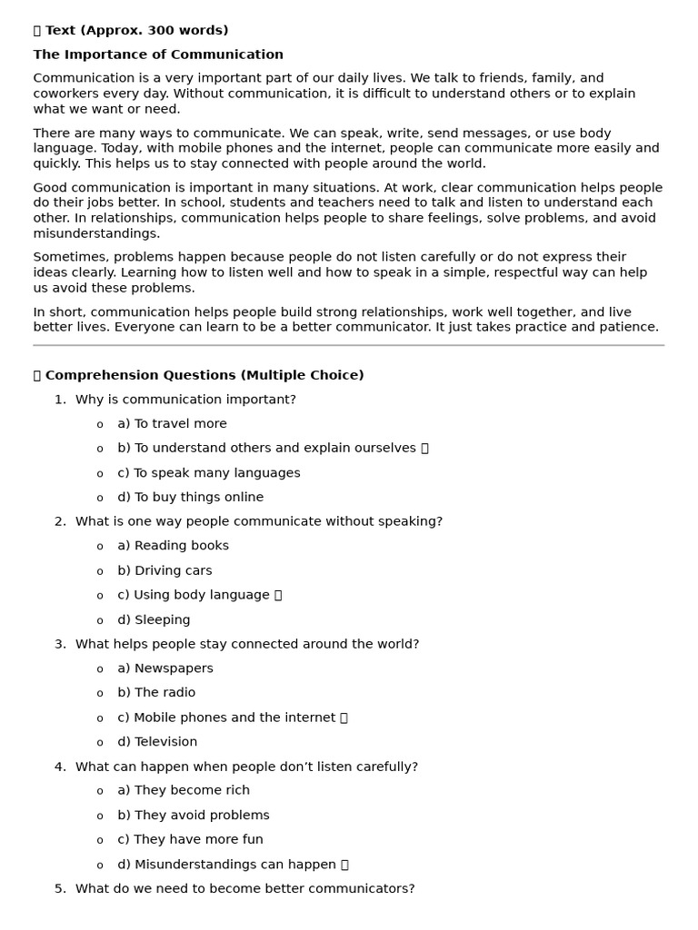 Importance of Communication Skills | PDF | Body Language | Nonverbal ...