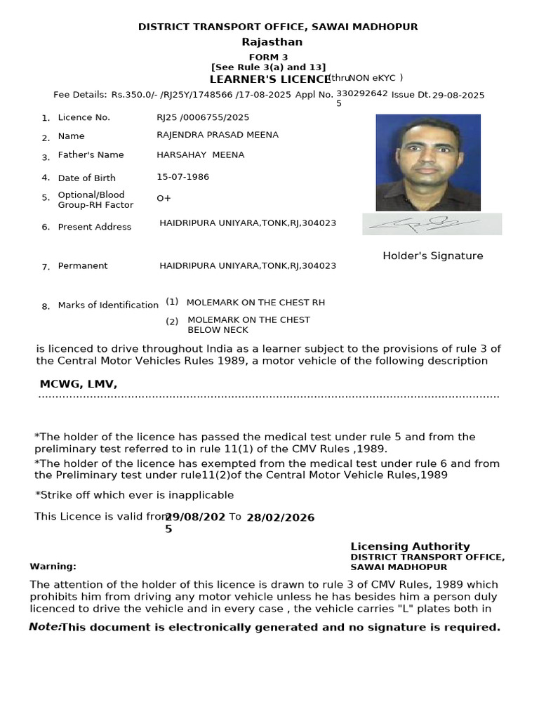 Driving Licence LL | PDF | Land Transport | Vehicles