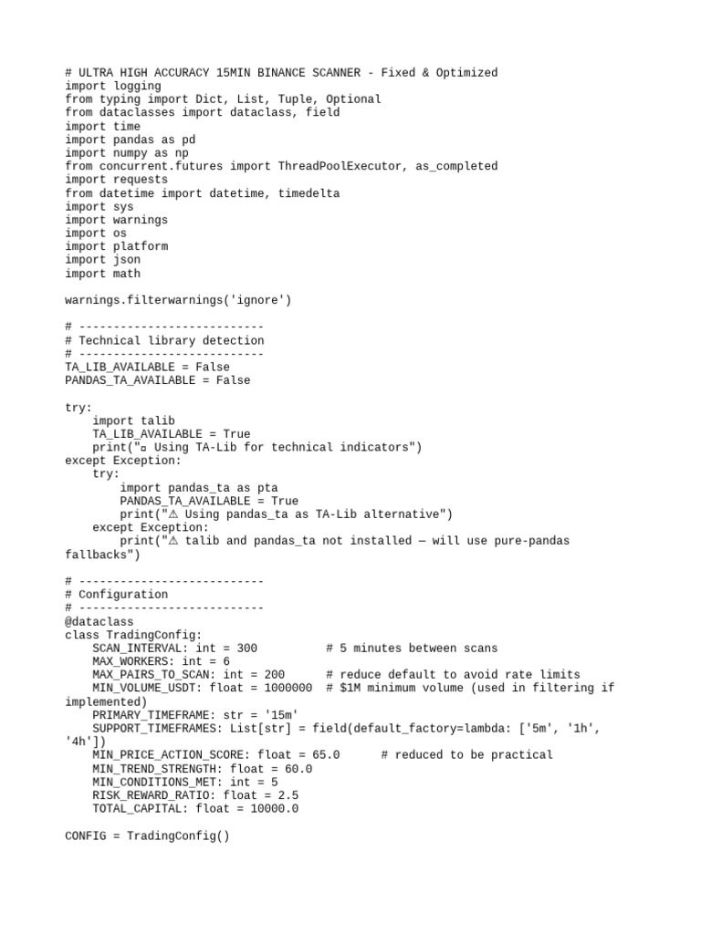 15-Min Binance Scanner for Trading | PDF | Image Scanner | Computer ...
