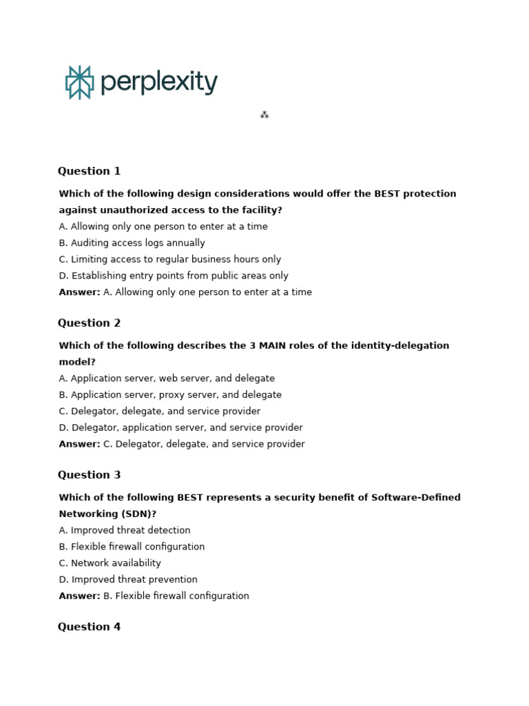 Security Design Considerations Quiz | PDF | Security | Computer Security