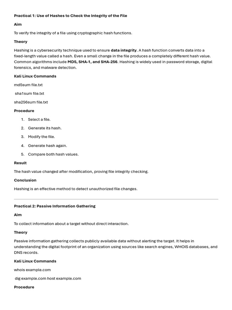 Practical 1 | PDF | Security | Computer Security
