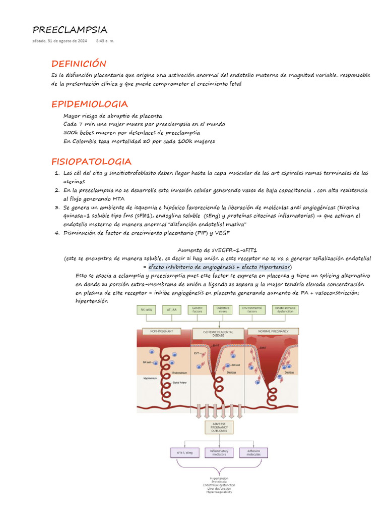 Pre Eclampsia | PDF | Placenta | Especialidades Medicas