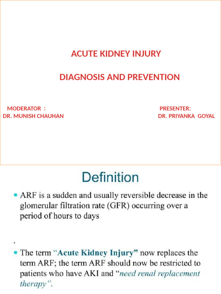 Acute Kidney Injury: Diagnosis & Prevention | PDF | Kidney | Medical ...