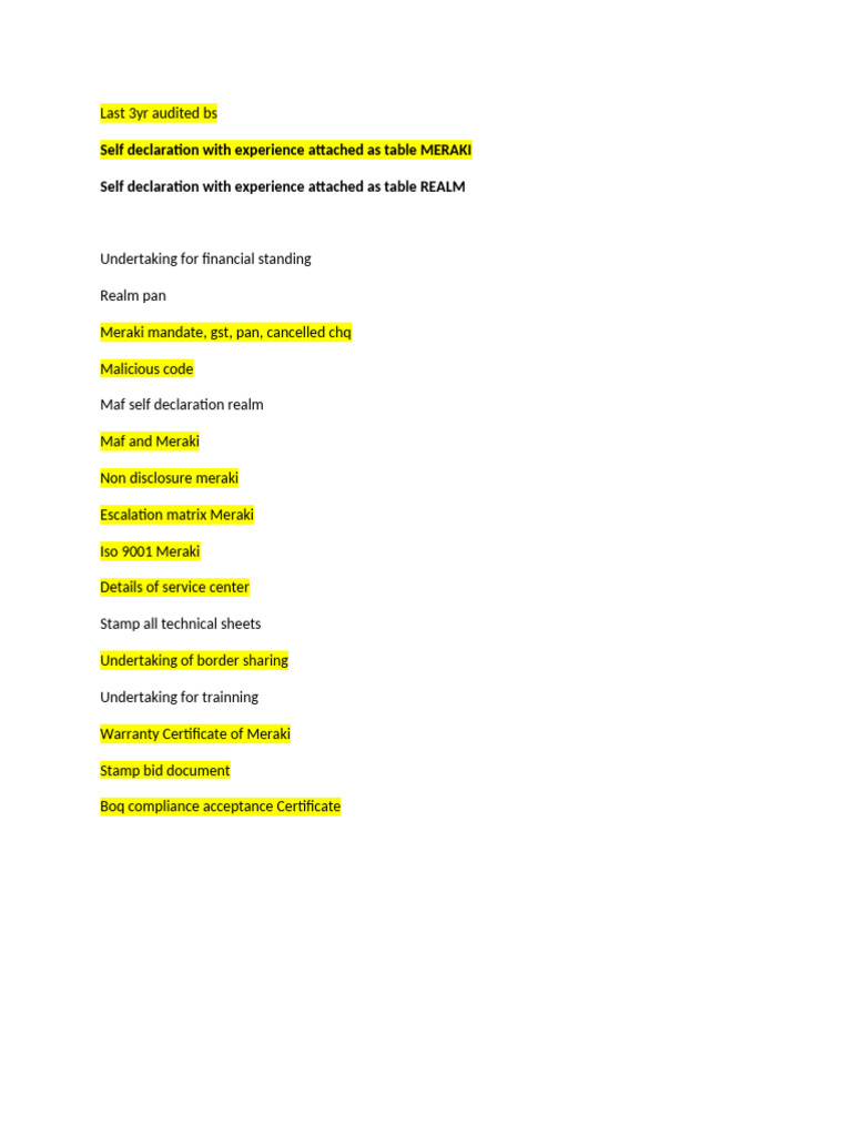 Financial and Compliance Documents Overview | PDF