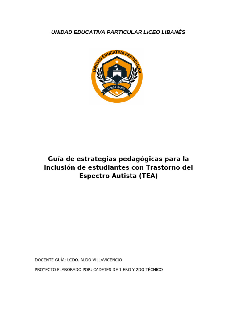 Estrategias para Incluir Estudiantes con TEA | PDF | Autismo | Aprendizaje