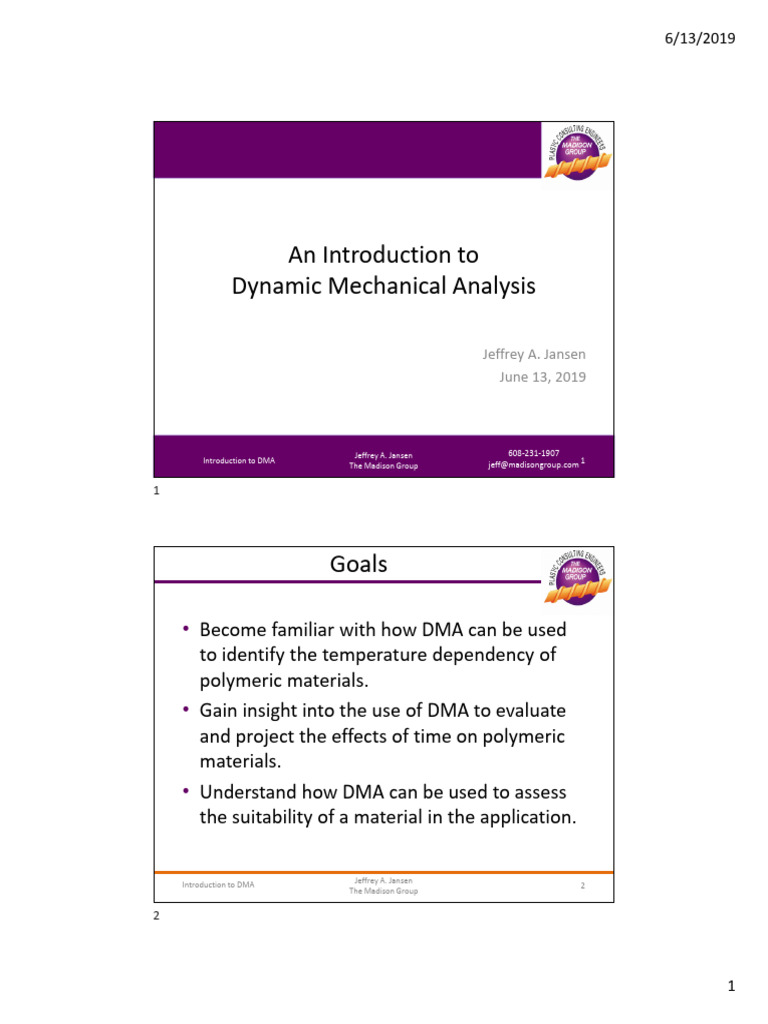 Understanding Dynamic Mechanical Analysis | PDF | Viscoelasticity ...