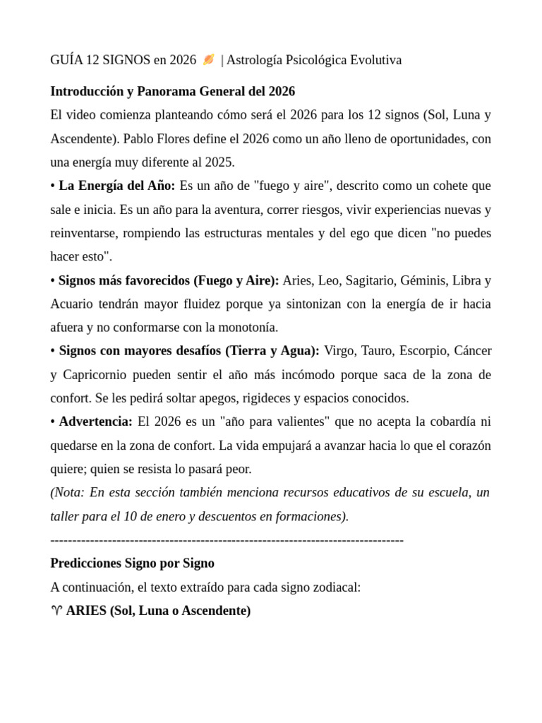 Predicciones Astrológicas 2026 para 12 Signos | PDF | Zodíaco | Neptuno