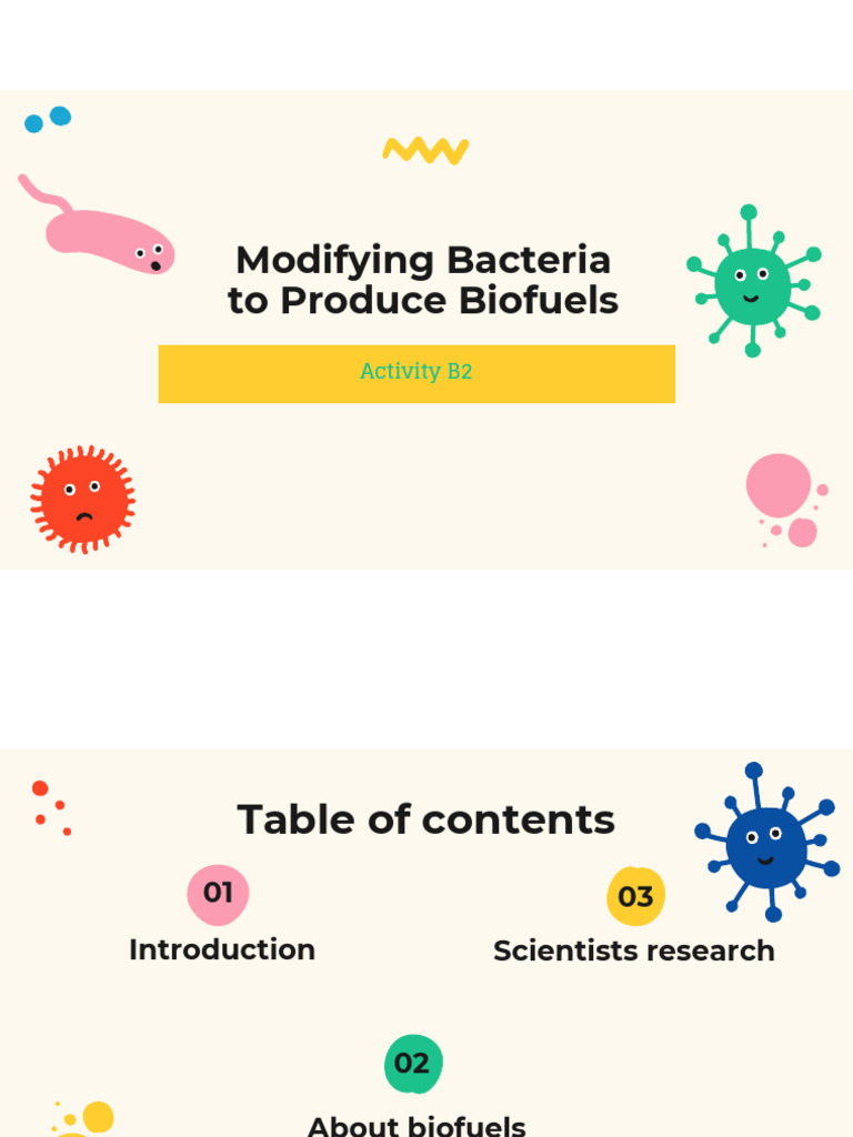 Genetically Modified Bacteria for Biofuels | PDF | Biofuel ...
