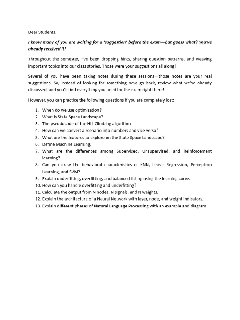 Question Pattern To Practice For Final Exam | PDF