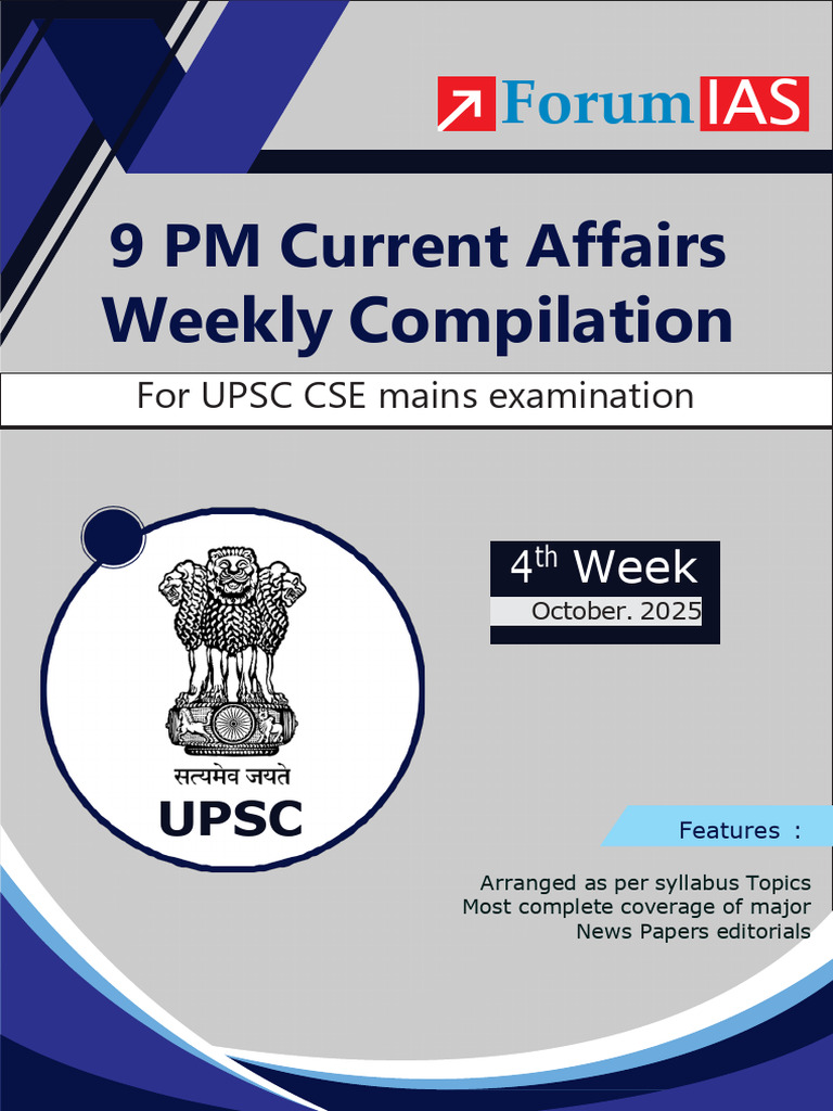 UPSC Current Affairs: October 2025 Compilation | PDF | Immigration | China