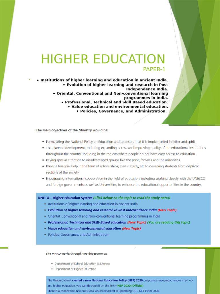 Higher Education Evolution in India | PDF