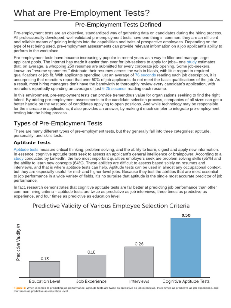 Understanding Pre-Employment Tests | PDF | Recruitment | Employee Retention