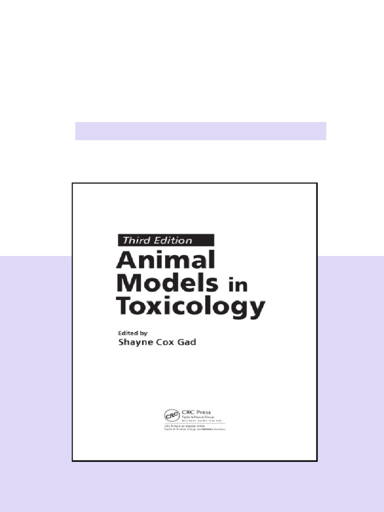Animal Models in Toxicology Third Edition Gad - ebook and textbook ...