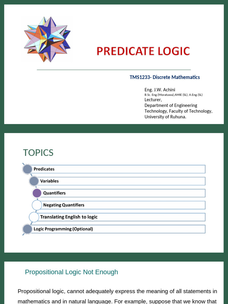 L5 - Predicate Logic (2) | PDF | Logic | Mathematical Logic
