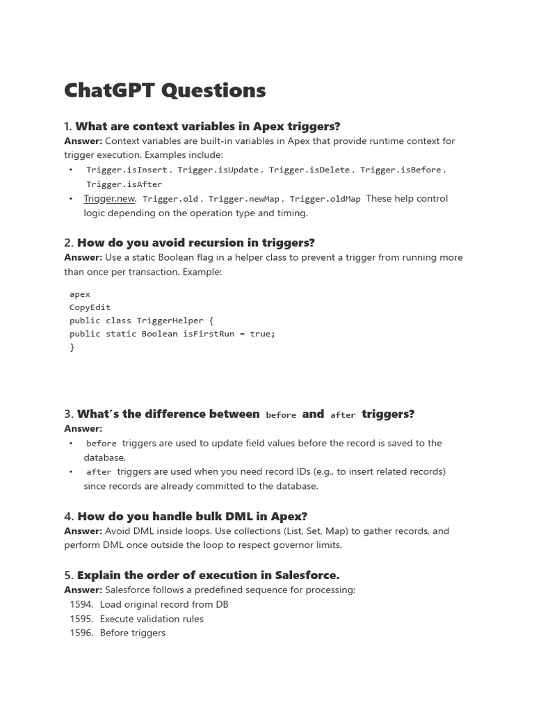 Apex Trigger Best Practices and FAQs | PDF | Databases | Document ...