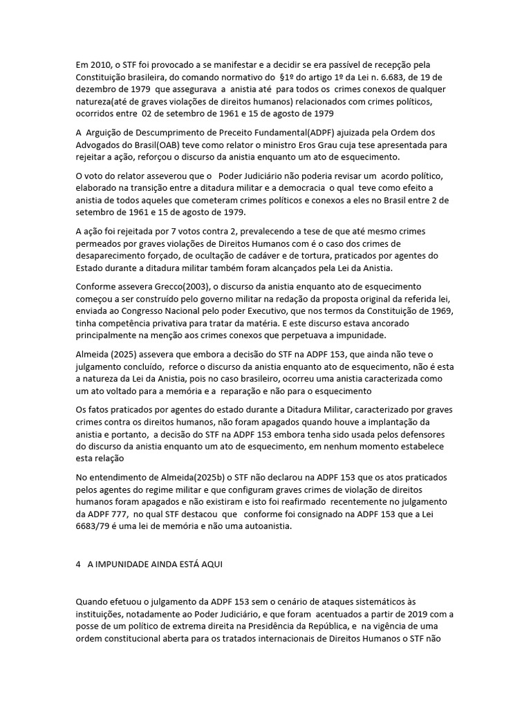 ADPF 153 | PDF | Justiça | Crime e Violência