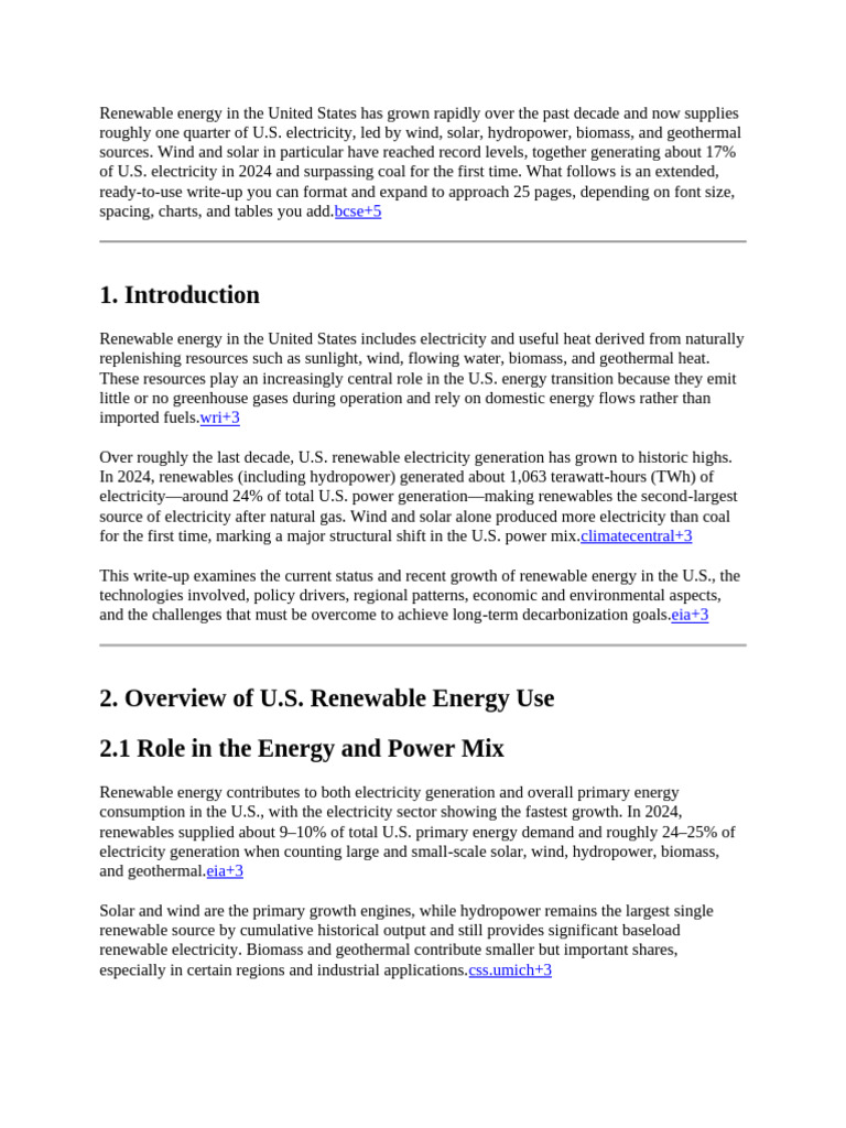 U.S. Renewable Energy Growth Overview | PDF | Renewable Energy | Wind Power