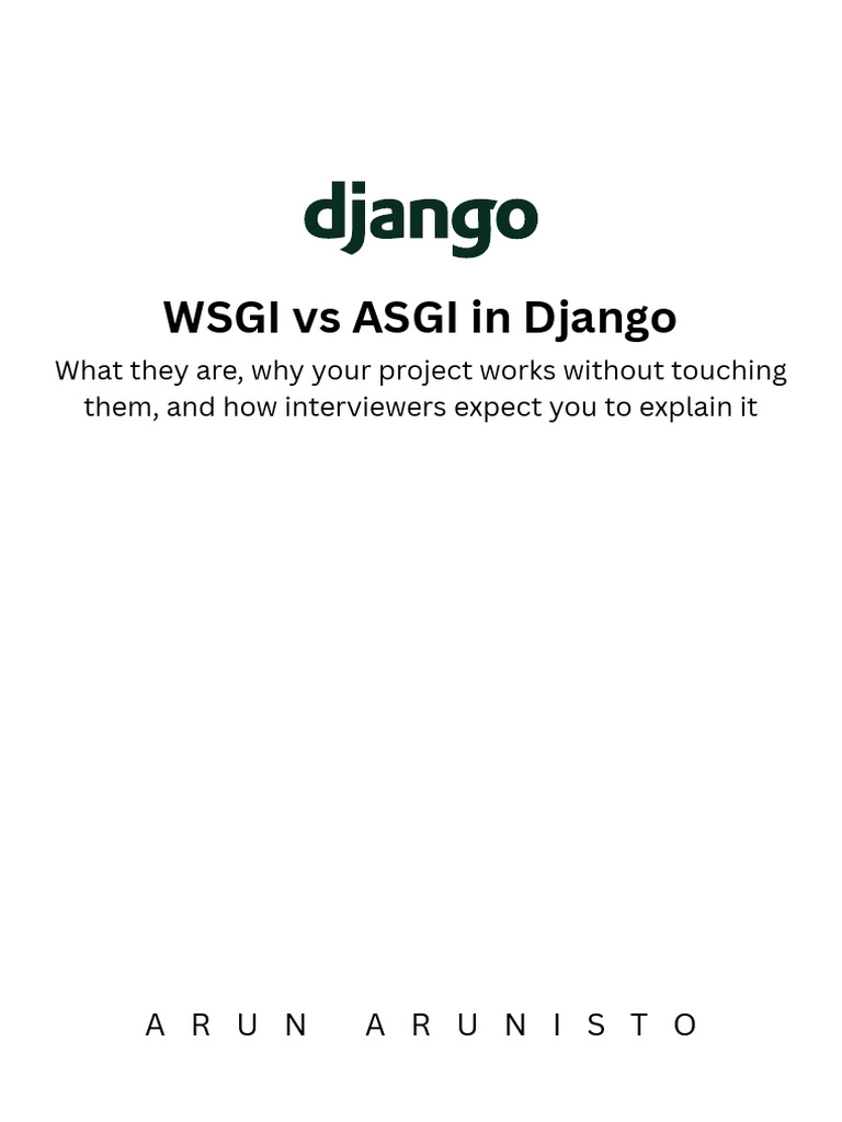 WSGI vs ASGI in Django Explained | PDF | Web Server | Internet & Web