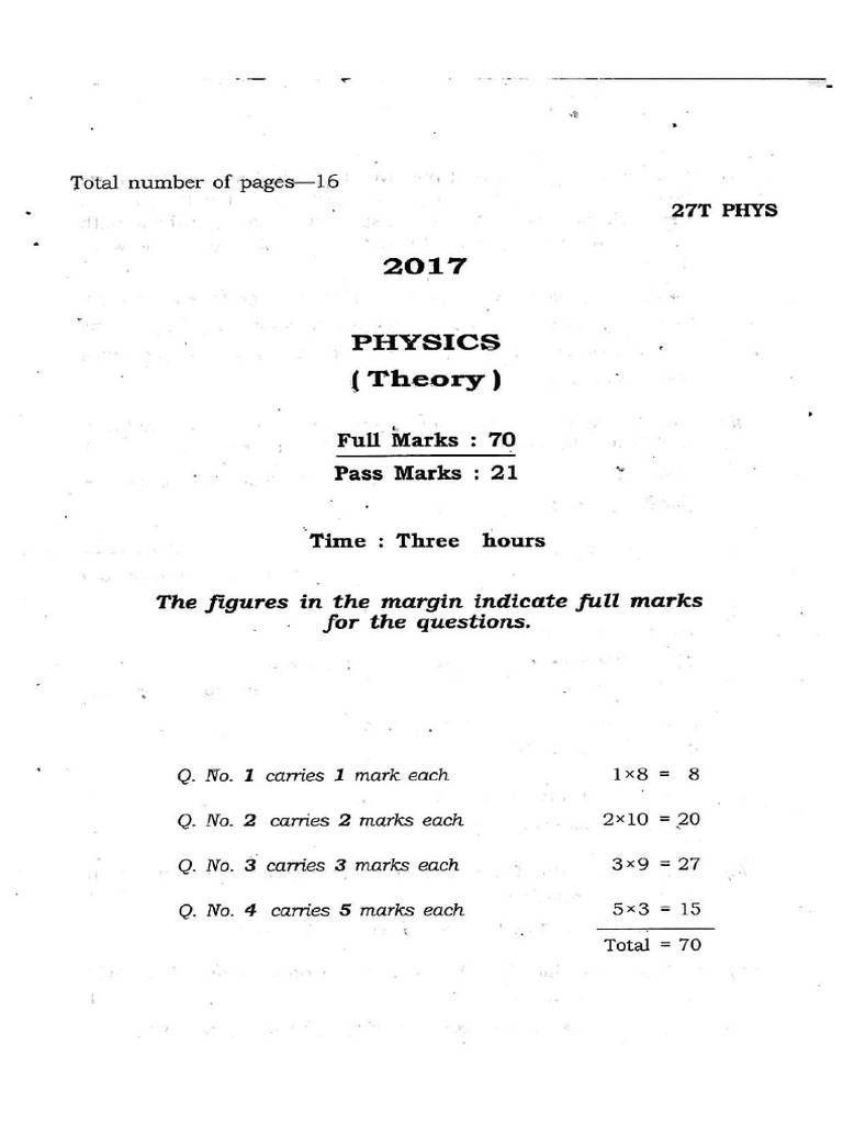 Physics 2017 | PDF