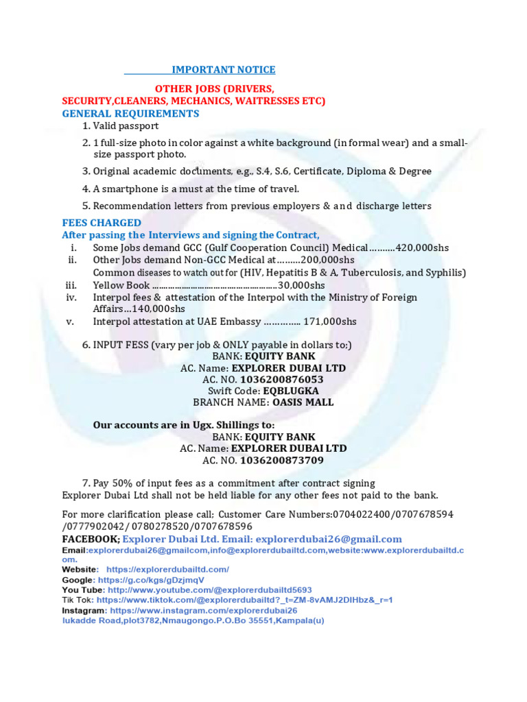 Other Job Requirements | PDF