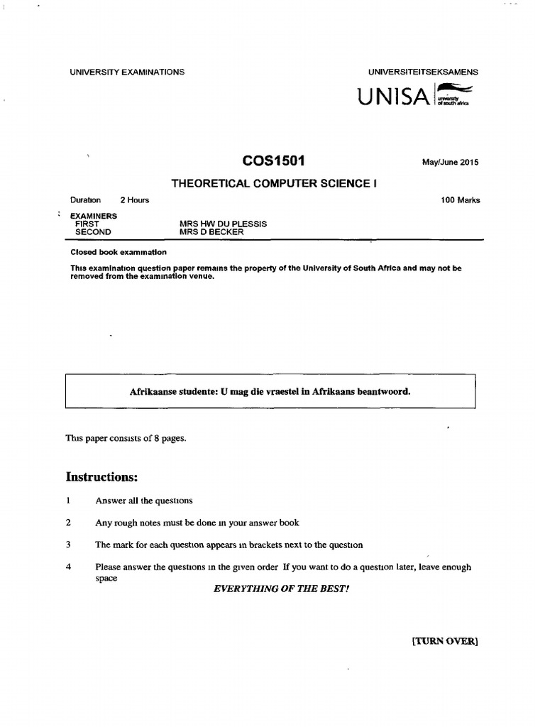 Cos1501 2015 6 e 1 | PDF