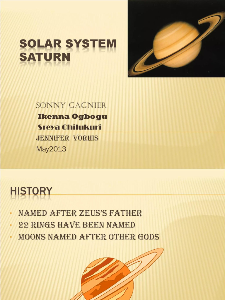 Saturn Presentation PPT | PDF