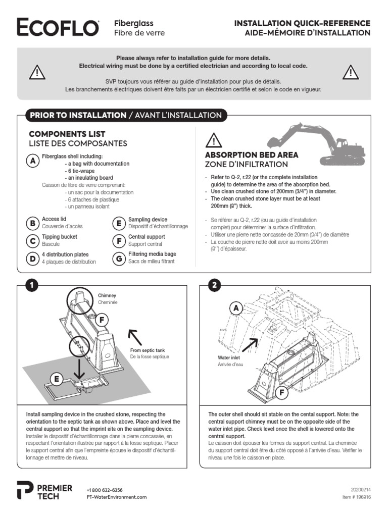 Guide d'installation rapide Ecoflo | PDF