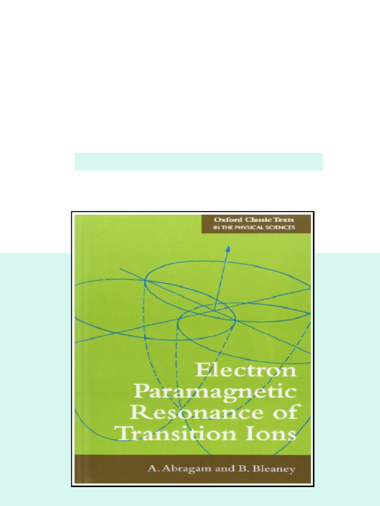 (Ebook) Electron Paramagnetic Resonance of Transition Ions by A ...