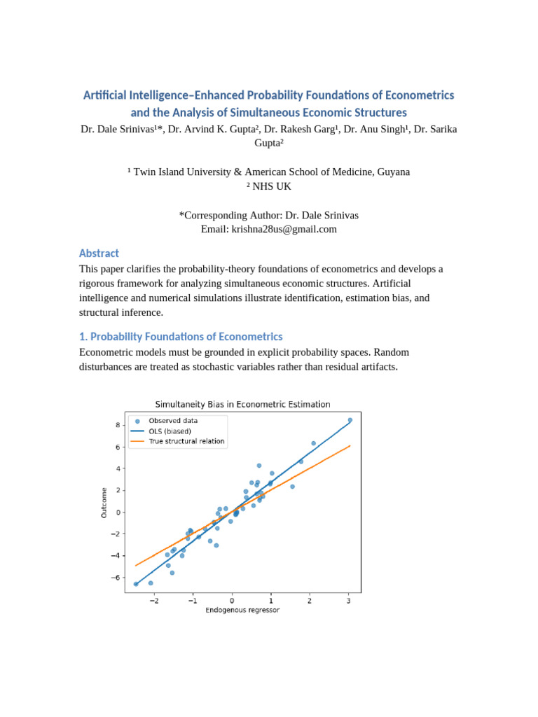 AI Probability Simultaneous Econometrics Elsevier With Graphs | PDF
