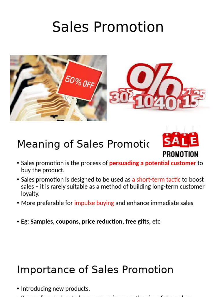 Sales Promotion | PDF | Discounts And Allowances | Sales
