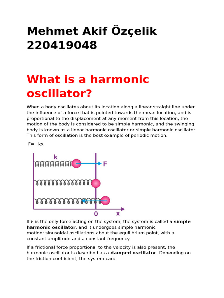 Understanding Harmonic Oscillators | PDF
