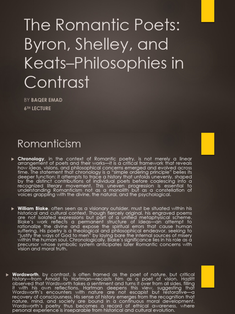 The Second Generation of Romanticism-6th Lec. | PDF | Romanticism ...