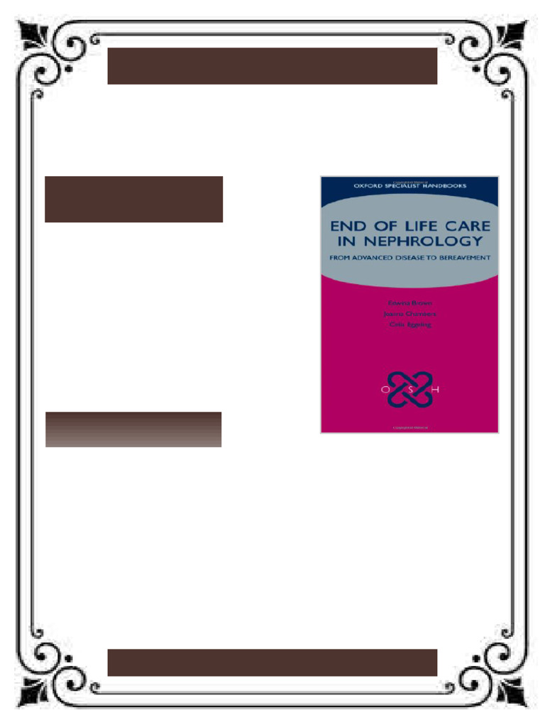 End of Life Care in Nephrology From Advanced Disease To Bereavement 1st ...