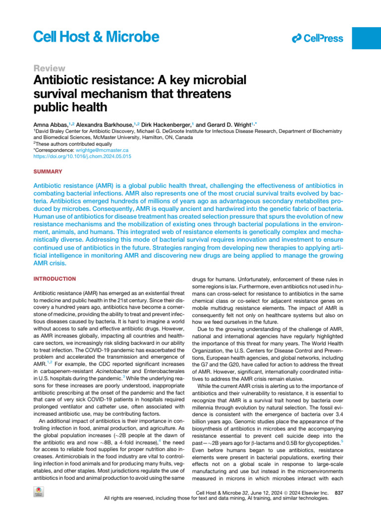 Antibiotic Resistance: A Public Health Crisis | PDF | Antimicrobial ...