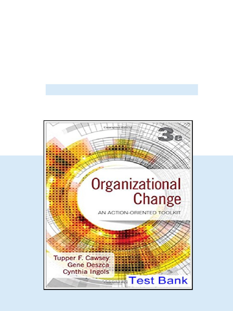 Organizational Change An Action Oriented Toolkit 3rd Edition Cawsey ...