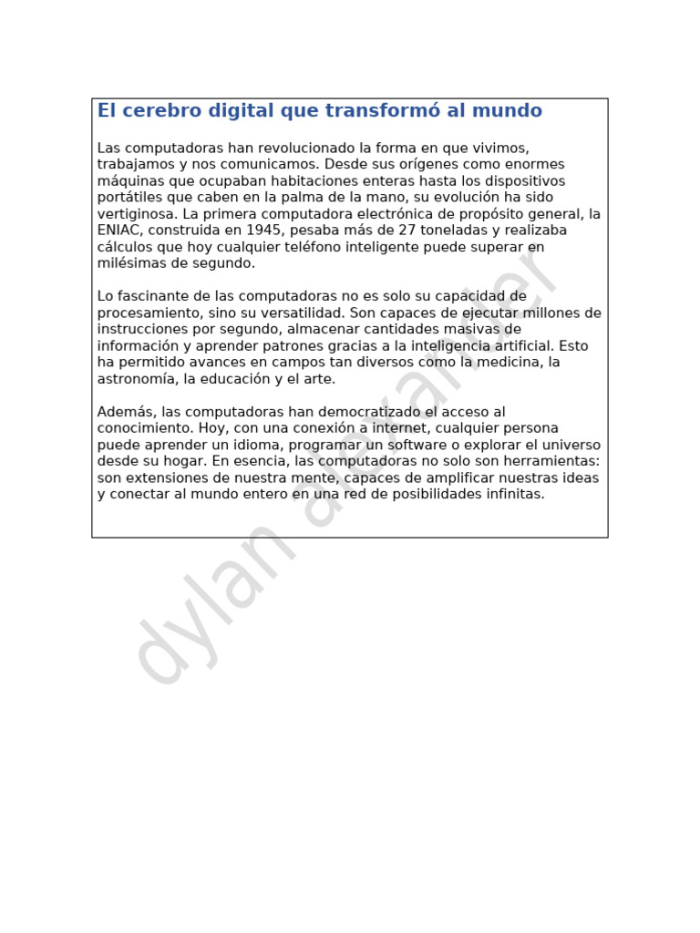 El Cerebro Digital Que Transformó Al Mundo | PDF