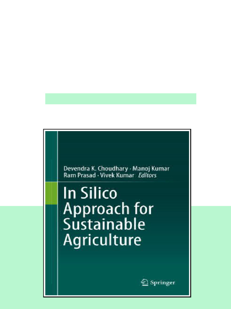 In Silico Approach For Sustainable Agriculture 1st Ed Devendra K ...