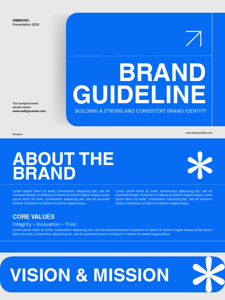 Blue and White Modern Brand Guidelines Presentation | PDF | Typography ...