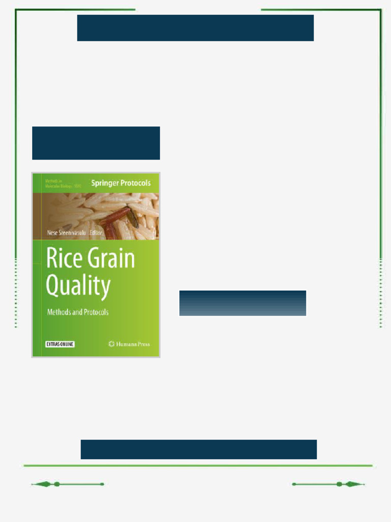 Rice Grain Quality: Methods and Protocols Nese Sreenivasulu Ebook Full ...