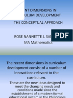 Recent Dimensions in Curriculum Development