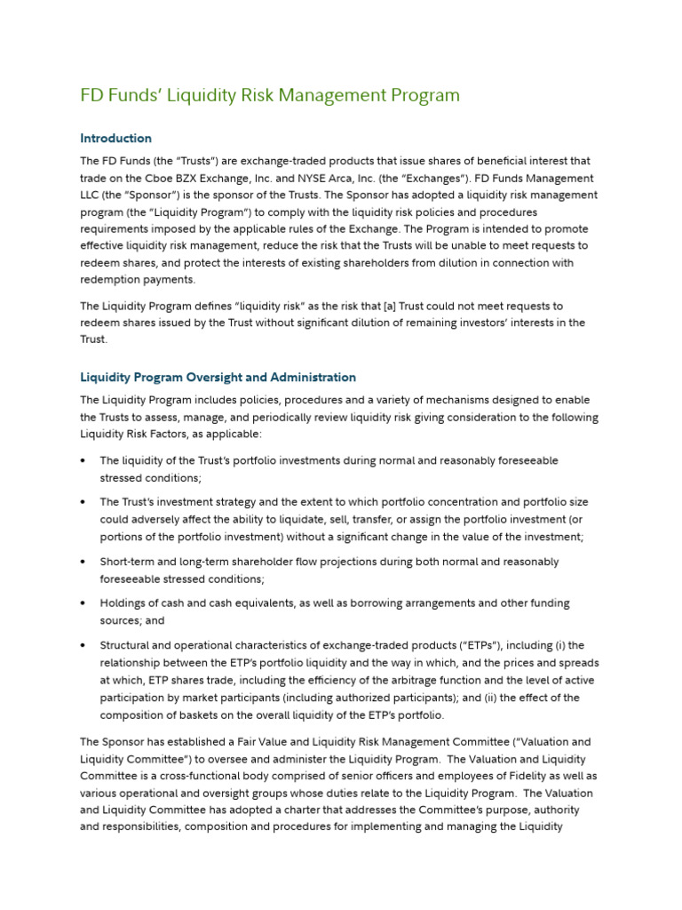 1231955.2.0 Funds Liquidity Risk Management Program | PDF | Investing ...