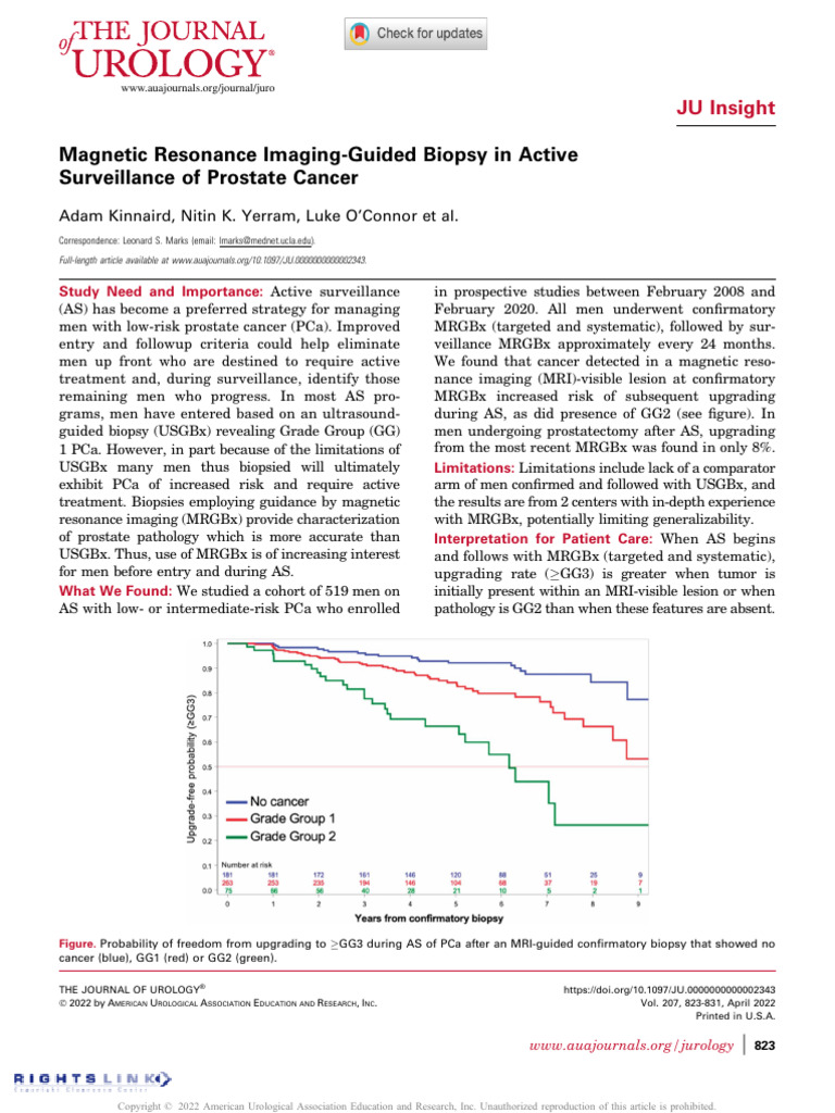 MRI-Guided Biopsy in Prostate Cancer Surveillance | PDF | Prostate ...
