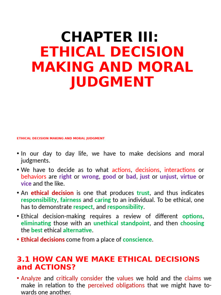 Ethical Decision Making Framework | PDF