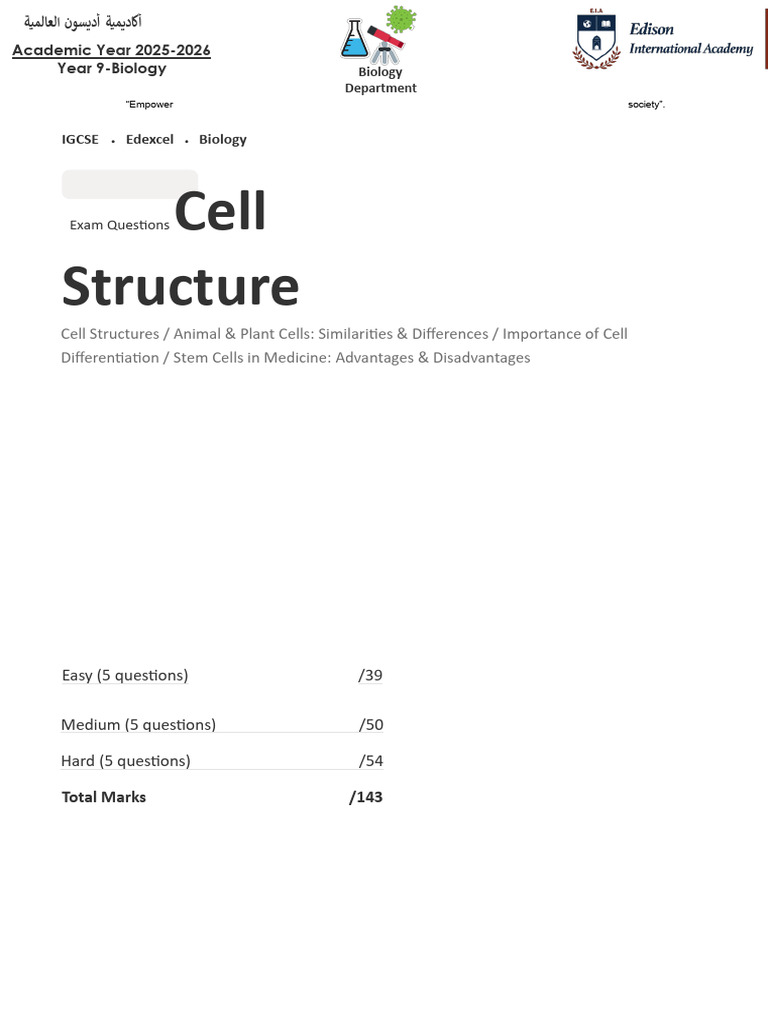 Cell Structure MS | PDF | Cell (Biology) | Prokaryote