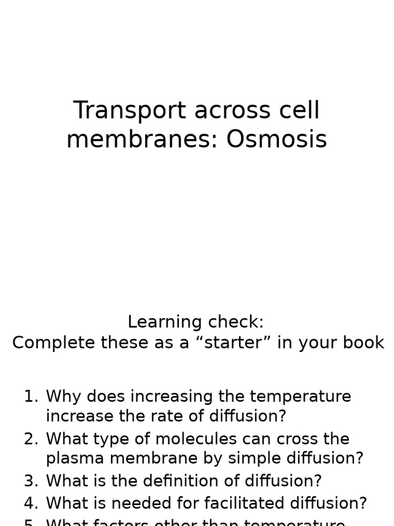 Understanding Osmosis and Cell Transport | PDF | Osmosis | Cell Membrane