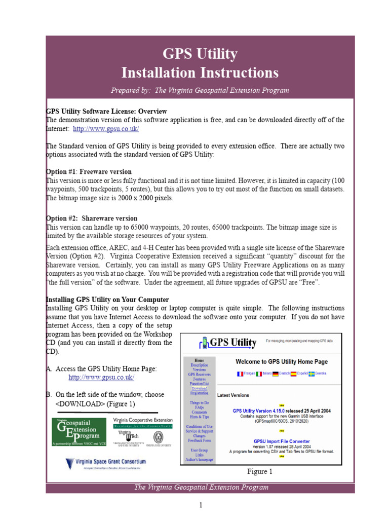GPS Utility Installation Guide for Virginia | PDF | Software | Button ...